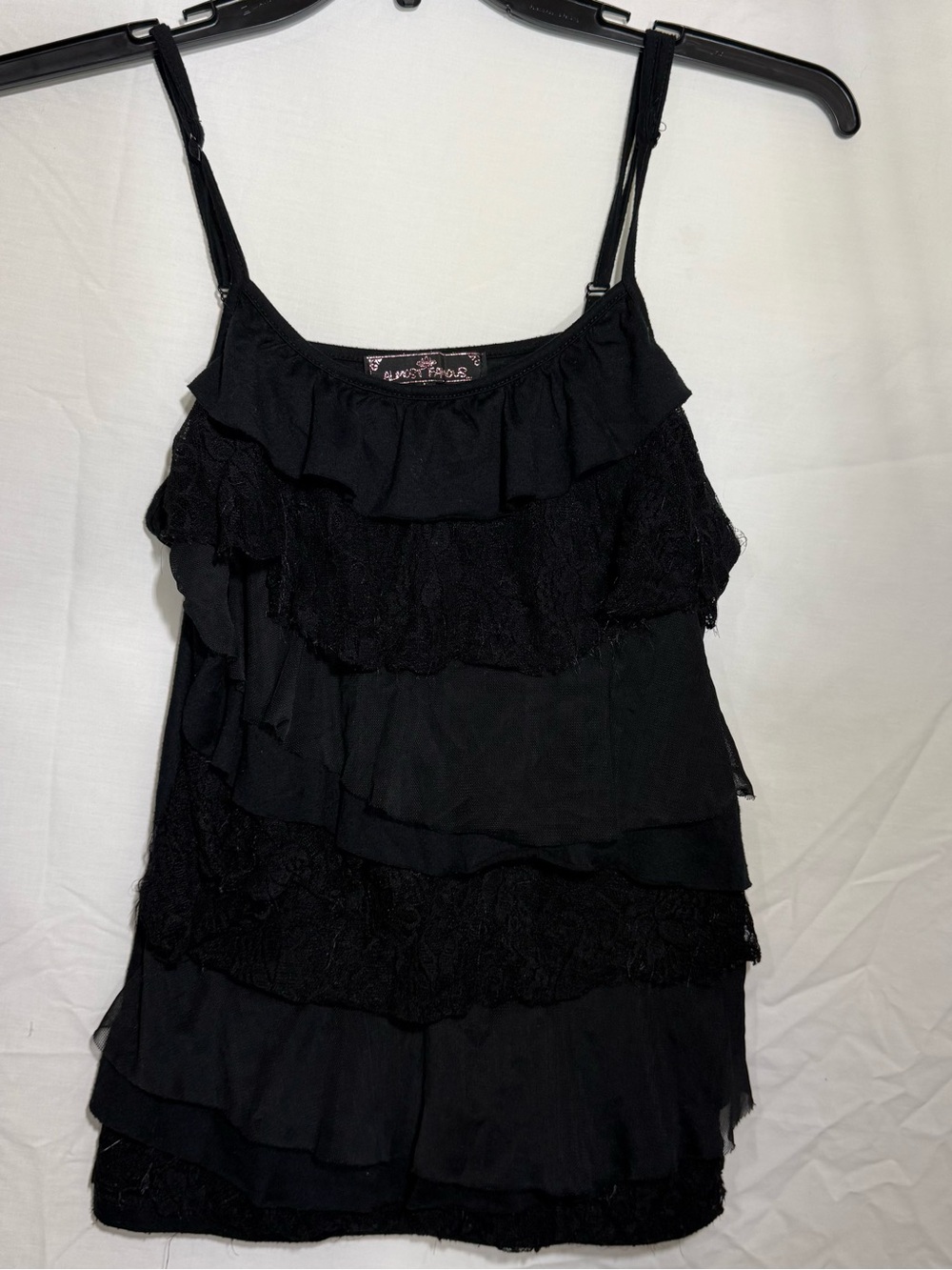 Almost Famous Black Layered Ruffle Camisole